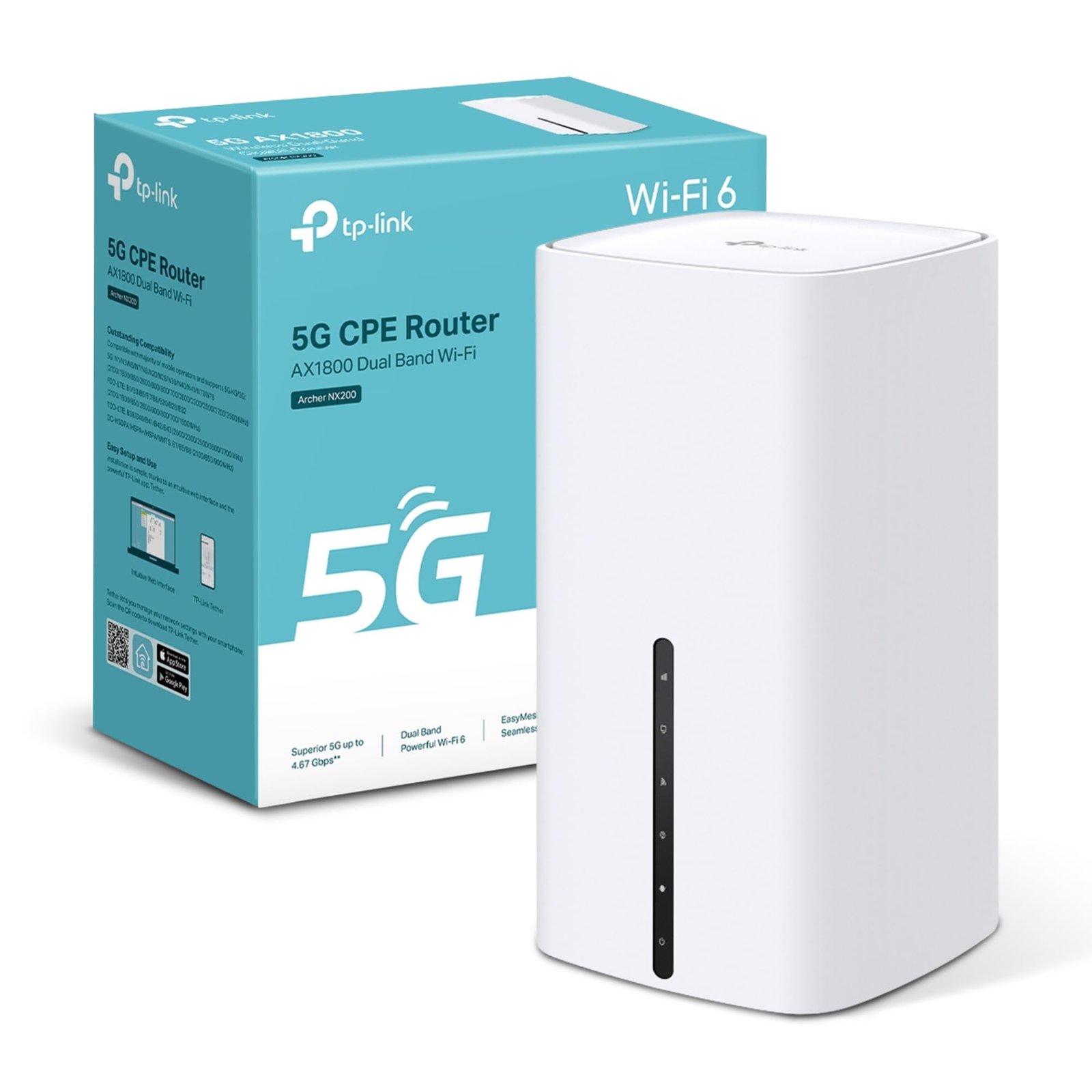 61XFEqFQX0L TP-Link Archer NX200 5G WiFi 6 Router, AX1800, SIM-Slot, bis 4,67 Gbit/s – Bild 1